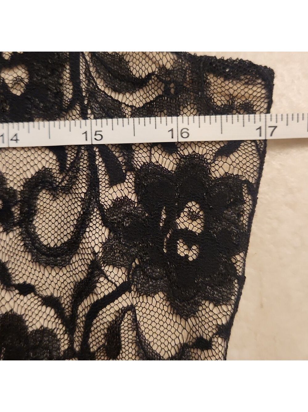 INC black lace overlay tank top shell Sz: M Sleeveless Holiday Split V Neck - Picture 8 of 11